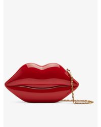 Lulu Guinness Lips Acrylic Clutch Bag - Red