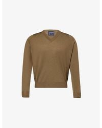 John Smedley - X Bill Nighy V-Neck Merino Wool Jumper - Lyst