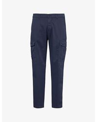 Eleventy - Flap-pocket Slip-pocket Straight-leg Regular-fit Stretch-cotton Trousers - Lyst