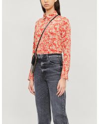 Sandro Paisley Silk Shirt - Red