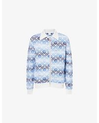 CASABLANCA - Monogram Zip Wool-Blend Knitted Cardigan - Lyst