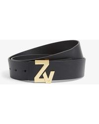Zadig & Voltaire - Logo-buckle Leather Belt - Lyst