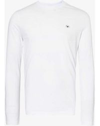 Emporio Armani - Brand-patch Long-sleeved Cotton-jersey T-shirt X - Lyst