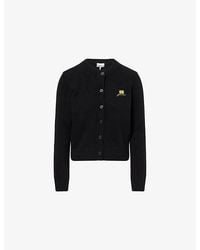 Ganni - Future Round-Neck Wool-Blend Cardigan - Lyst