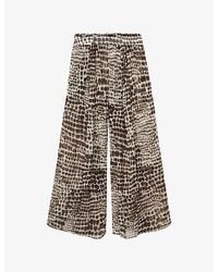 Reiss - X Atelier Aurelie Animal-Print Woven Trousers - Lyst