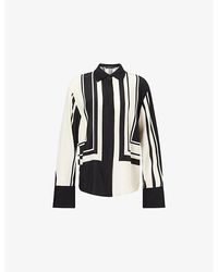 SIR. - Pietra Geometric-Print Silk Shirt - Lyst