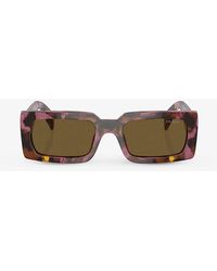Prada - Pr A07s Pillow-frame Tortoiseshell Acetate Sunglasses - Lyst