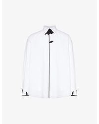 Valentino - Floral-motif Regular-fit Cotton Shirt - Lyst