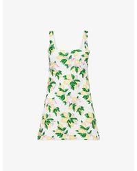 Oceanus - Lemon Beaded Mini Dress - Lyst