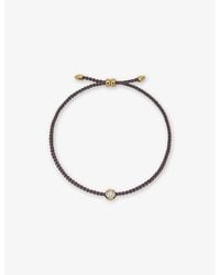 Monica Vinader - Round Solitaire 18Ct Vermeil And 0.06Ct Lab Grown Diamond Cord Bracelet - Lyst