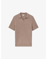 Reiss - Mortimer Ribbed Wool Polo Shirt X - Lyst