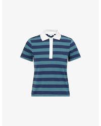 GOOD AMERICAN - The Easy Striped Cotton Polo T-Shirt - Lyst