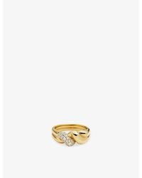 Missoma - Molten Snow Double 18Ct Plated Brass Statement Ring - Lyst
