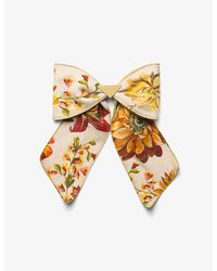 Prada - Floral-Print Brass Hair Clip - Lyst