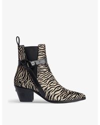 Zadig & Voltaire - Tyler Zebra-skin Leather Ankle Boots - Lyst