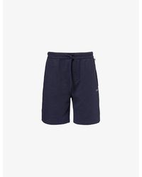 BOSS - Embroidered Cotton-blend Stretch-jersey Shorts - Lyst