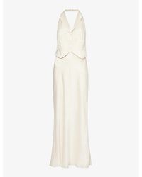 RIXO London - Estella Waistcoat Silk Maxi Dress - Lyst