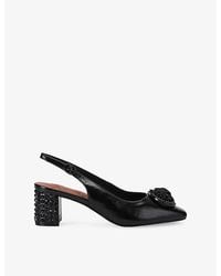Kurt Geiger - Chelsea Block Drench Leather Slingback Pumps - Lyst
