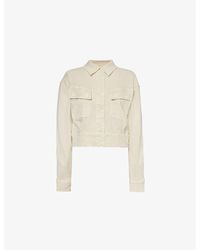PAIGE - Cerra Cropped Regular-fit Stretch-woven Jacket - Lyst