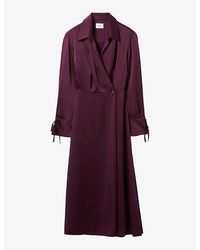 Claudie Pierlot - Cross-Over Long-Sleeve Woven Maxi Dress - Lyst