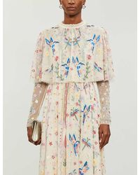 Needle & Thread Elements Embroidered Recycled Tulle Cape - Multicolor