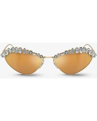 Swarovski - Sk7009 Irregular-frame Gem-embellished Metal Sunglasses - Lyst