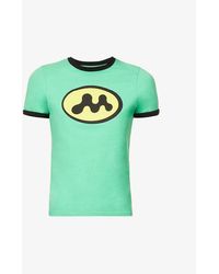 Mowalola Dropout Logo-print Cotton-jersey T-shirt - Green