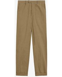 Ted Baker - Slim-fit Straight-leg Cotton And Linen-blend Trousers - Lyst