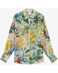 Ted Baker - Piccola Floral-print Relaxed-fit Woven Shirt - Lyst