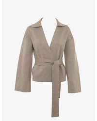 House Of Cb - Fallon Wrap-Front Knitted Jacket - Lyst