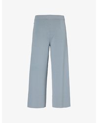 Max Mara - Wide-leg Mid-rise Cropped Knitted Trousers X - Lyst