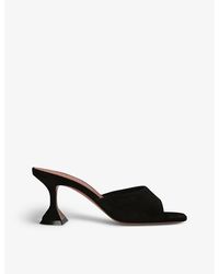 AMINA MUADDI - Lupita Leather Heeled Mules - Lyst