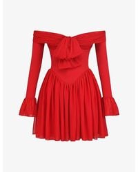 House Of Cb - Alana Off-The-Shoulder Stretch-Woven Mini Dress - Lyst