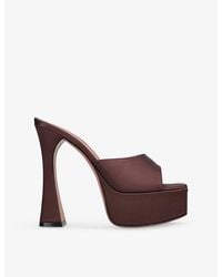 AMINA MUADDI - Dalida 140 Heeled Satin Mules - Lyst
