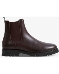Reiss - Chiltern Elasticated-panel Leather Ankle Boots - Lyst
