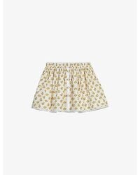 Maje - Floral-Print Button-Front Lyocell-Blend Mini Skirt - Lyst