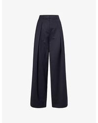 ME+EM - Extreme Tapered-Leg Pleated Wool Trousers - Lyst
