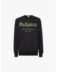 Alexander McQueen - Graffiti Logo-print Cotton-jersey Sweatshirt X - Lyst