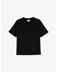 Reiss - Josie Ribbed Stretch-Cotton T-Shirt - Lyst