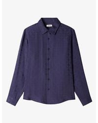 Sandro - Grid-Pattern Long-Sleeved Woven Shirt - Lyst