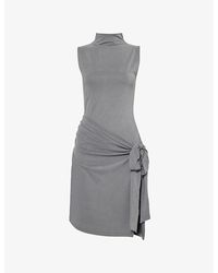 GOOD AMERICAN - Sandwashed Slim-fit Wrap Stretch-woven Mini Dress - Lyst