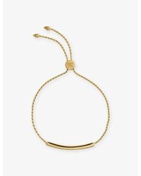 Monica Vinader - Mv Linear Pavé 18Ct Vermeil-Plated Sterling And Lab-Grown Diamond Friendship Bracelet - Lyst