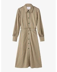 LK Bennett - Frances Stripe-pattern Woven Midi Dress - Lyst