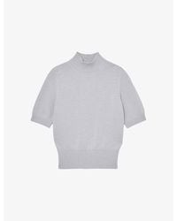 Reiss - Aria Funnel-Neck Cotton And Wool-Blend Jumper - Lyst