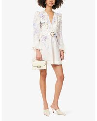 Zimmermann Balance Peplum Mini Dress in Black | Lyst