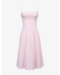 House Of Cb - Dolly Square-Neck Stretch-Cotton Midi Dress Xs (A-C Cup) - Lyst