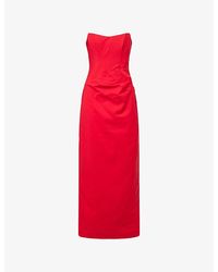 Shona Joy - Lani Corset Cotton-Blend Maxi Dress - Lyst