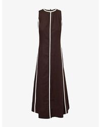 ME+EM - Effortless Contrast-Stripe Linen-Blend Maxi Dress - Lyst