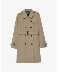 AllSaints - Leonard Double-Breasted Cotton-Blend Trench Coat - Lyst