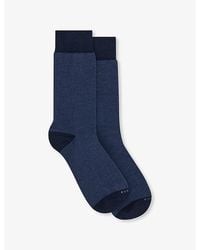 BOGGI - Oxford Stretch Cotton-Blend Crew Socks - Lyst
